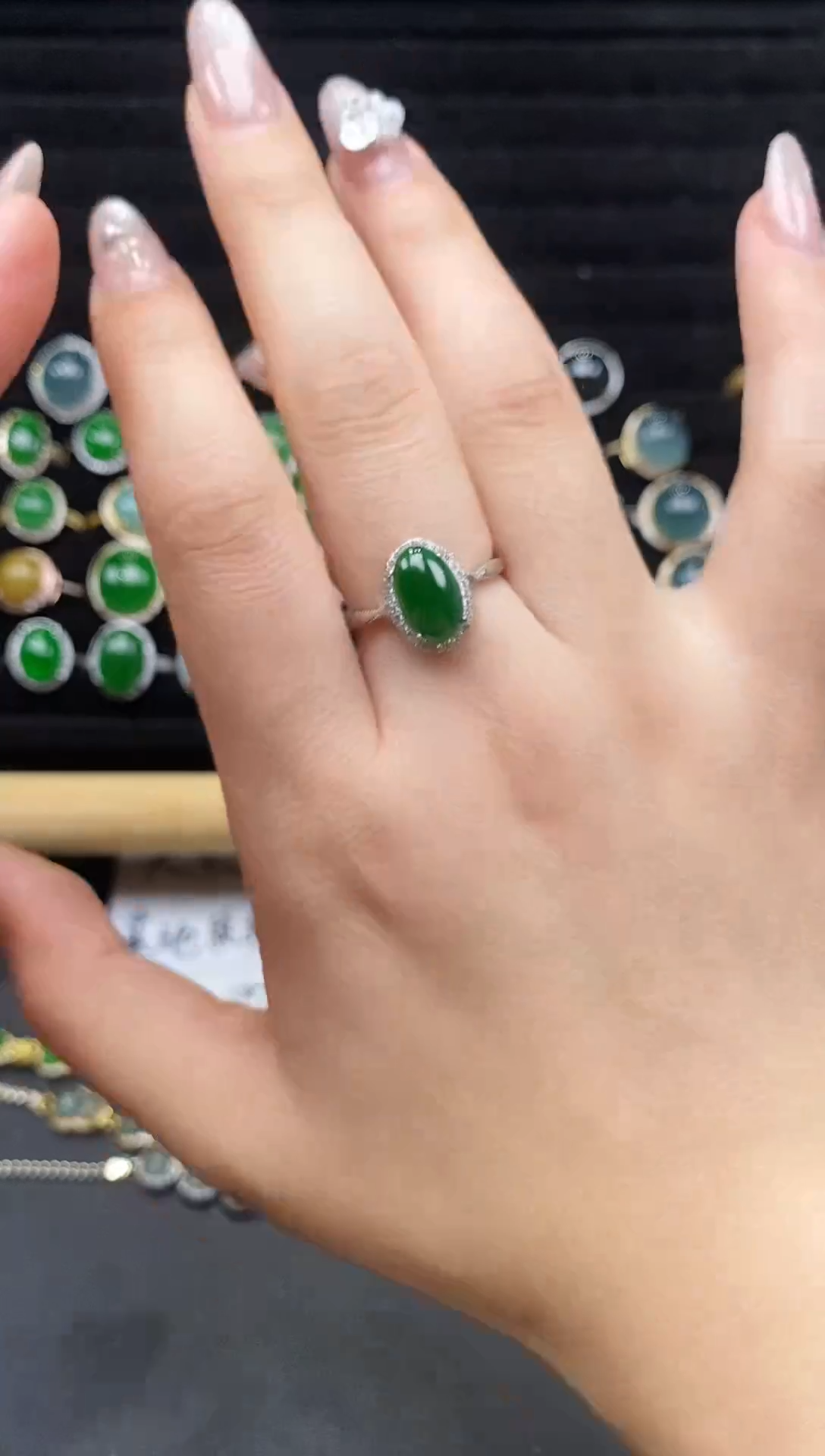 银S925镶嵌戒指翡翠111