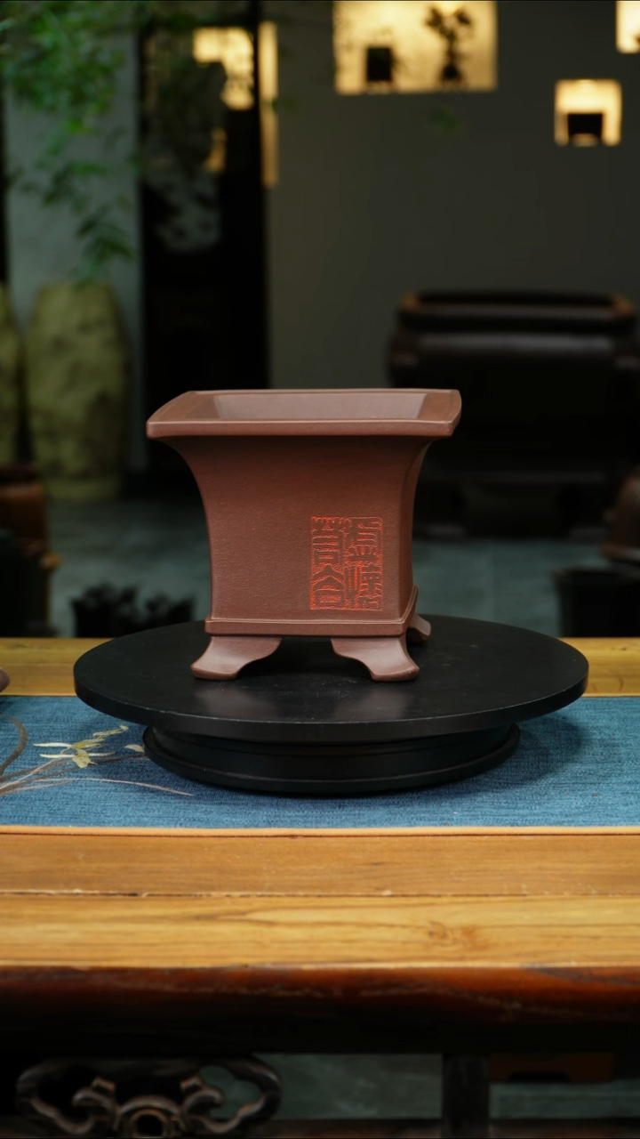 紫砂花盆公****）精品兰花盆微