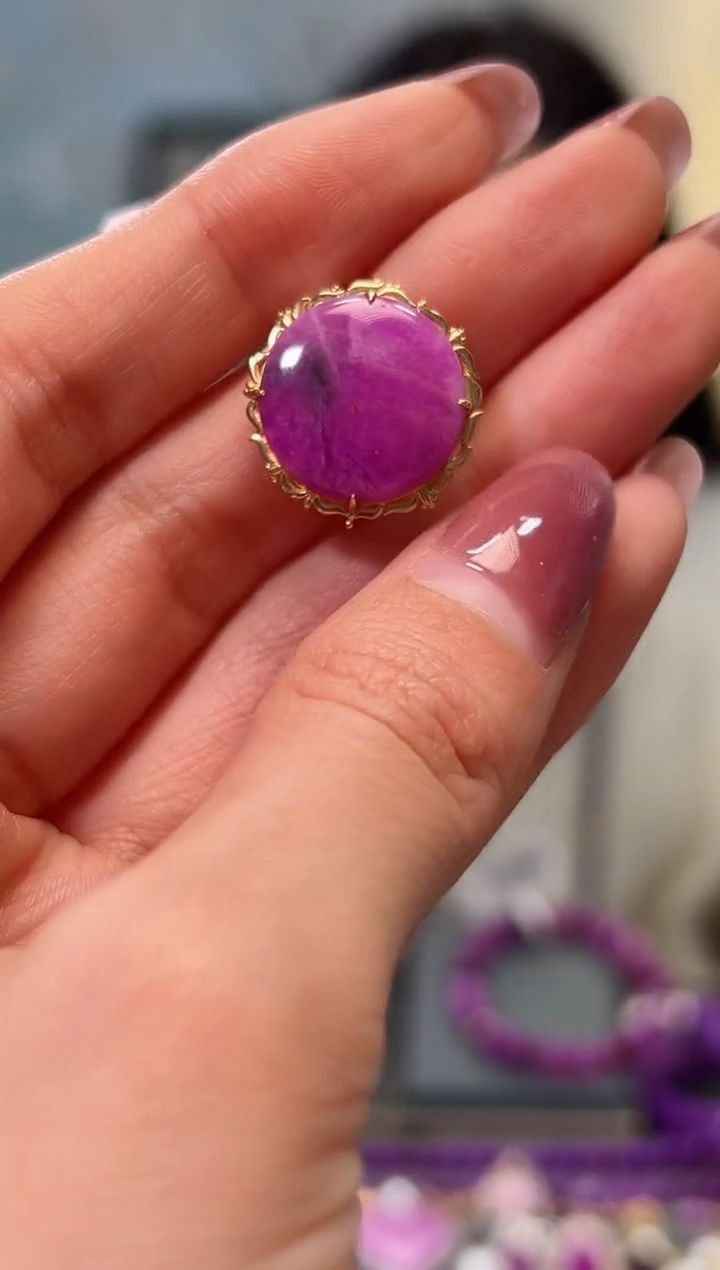 【闪购商品】苏纪石（舒俱来）吊坠(不含链)18K金镶嵌1