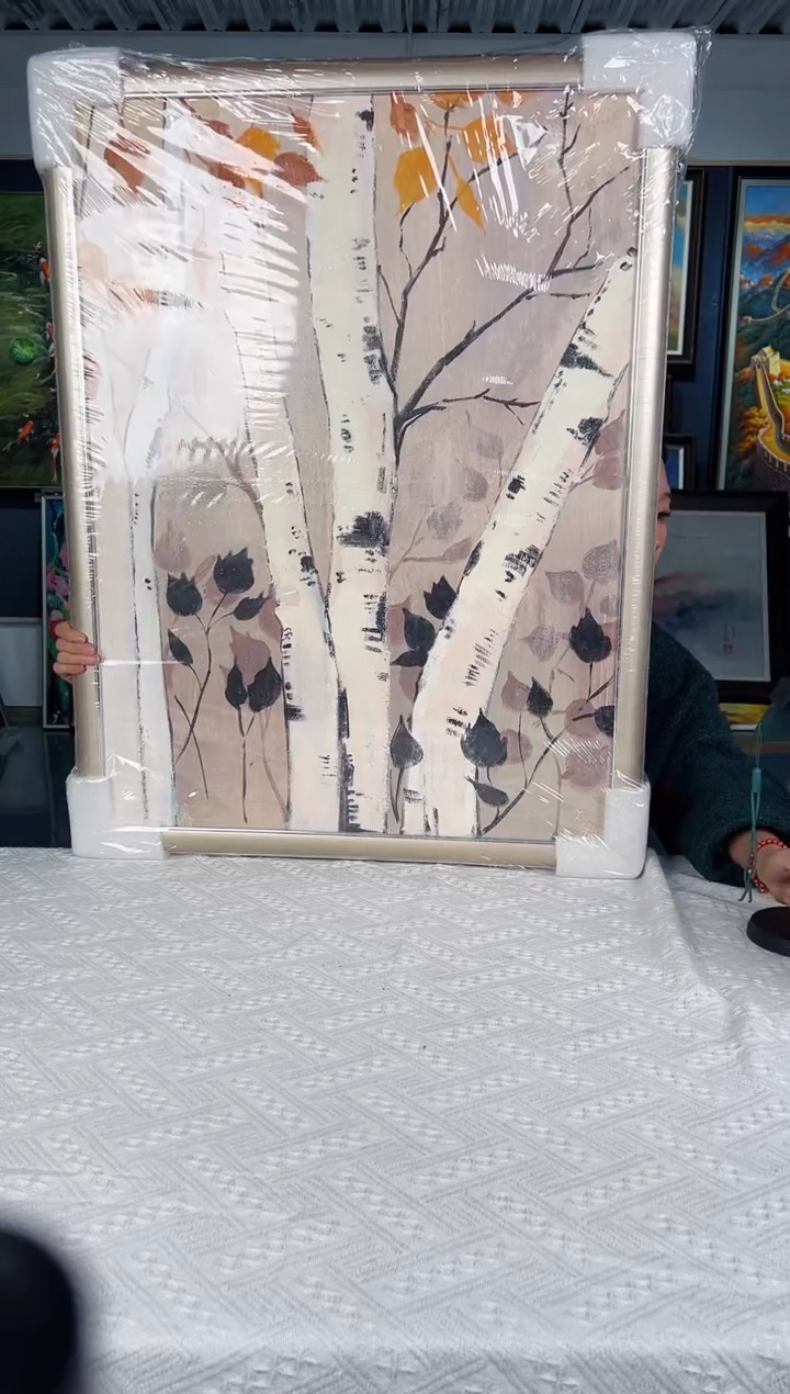 【闪购商品】油画105号 60*80 白桦树-手绘油画