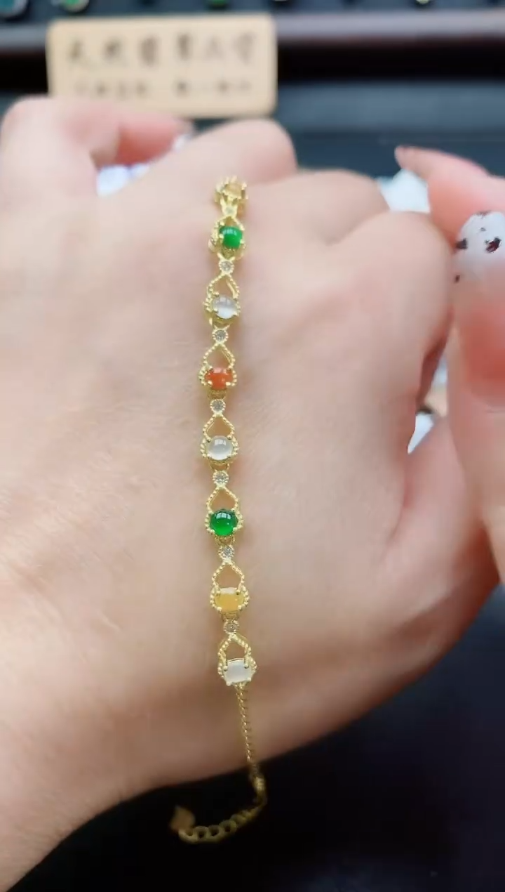 银S925镶嵌戒指翡翠1