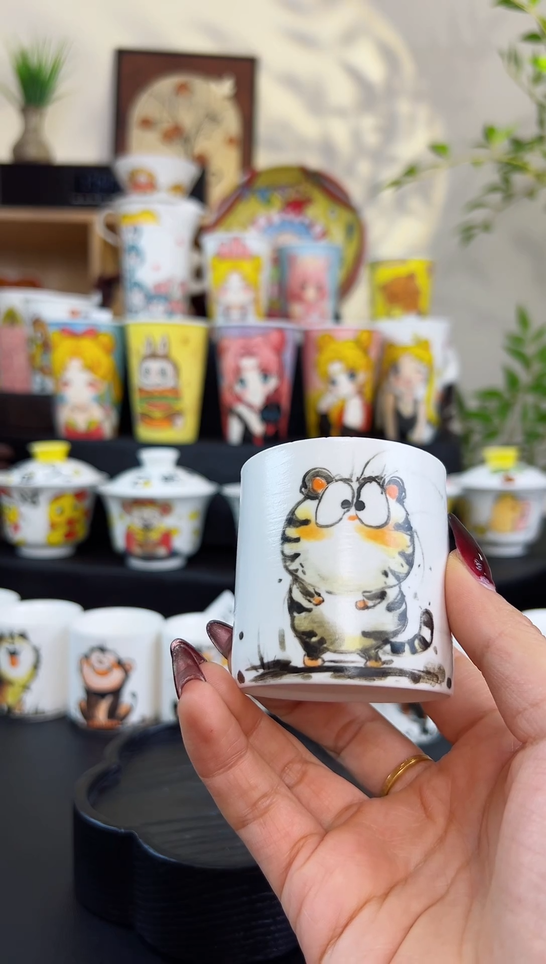 【闪购商品】摆件笙笙漫 手工手绘陶瓷杯杯