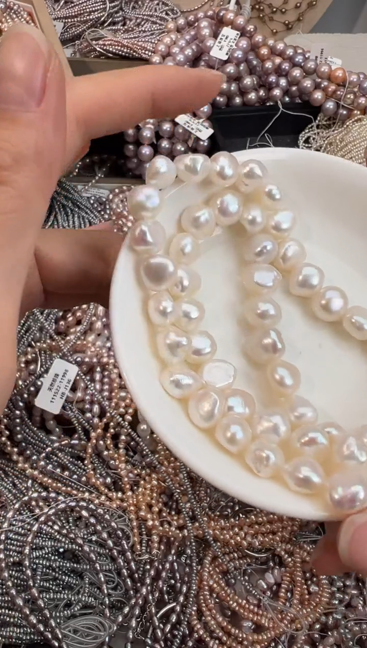 未镶嵌8淡水珍珠野生无核*强光珍珠项链9-10mm