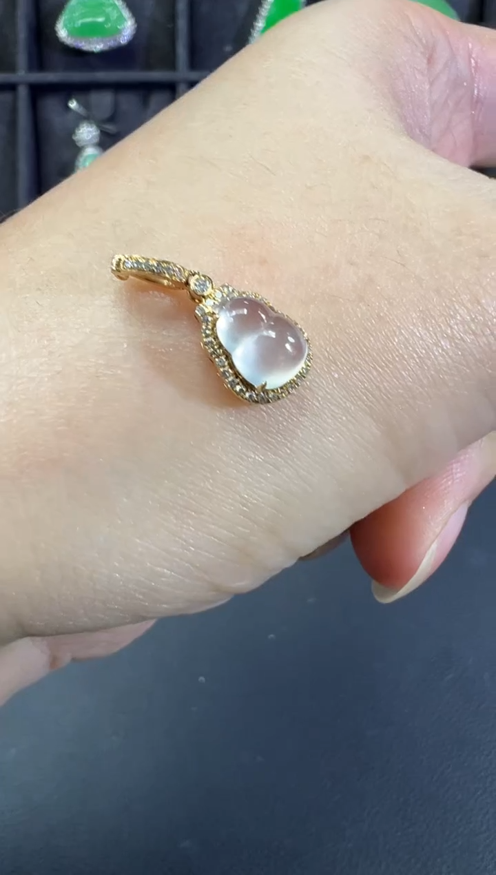 吊坠(不含链)18K金镶嵌翡翠A73|1980