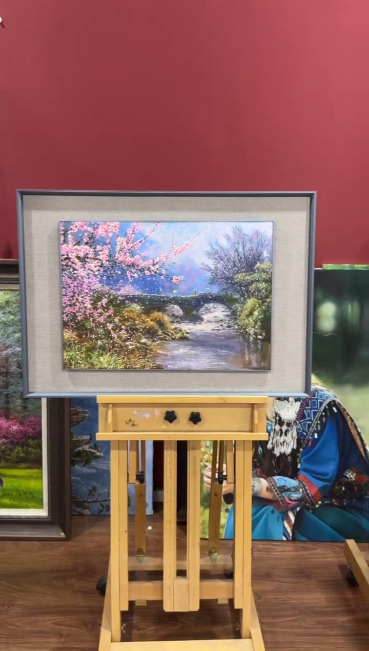 油画【新品含装裱】朝鲜画家原创手绘油画作品