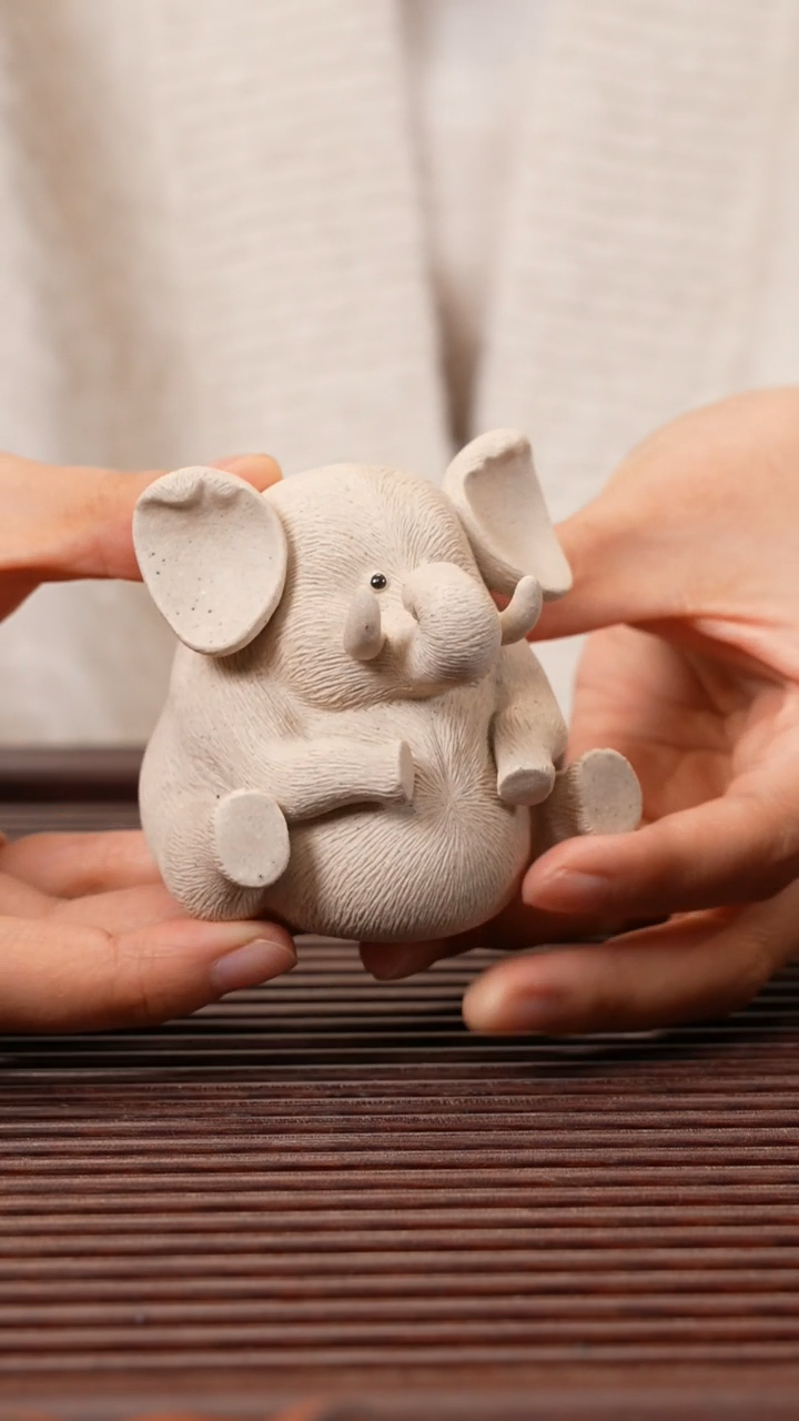 【闪购商品】紫砂茶宠白段小象