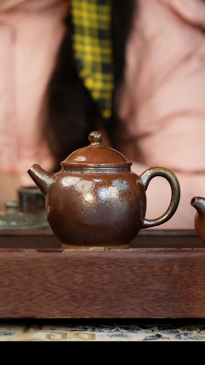 茶壶紫砂柴烧紫砂 天青宫灯220cc