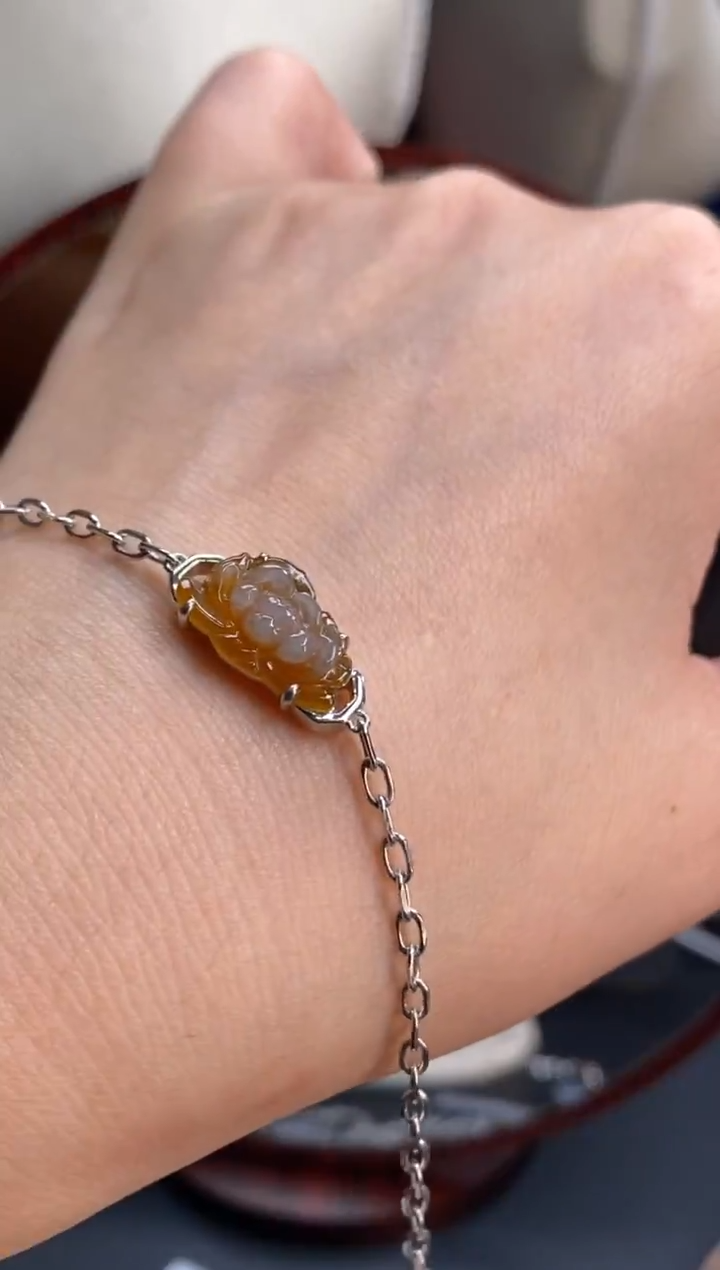 颈饰银S925镶嵌翡翠净货16870