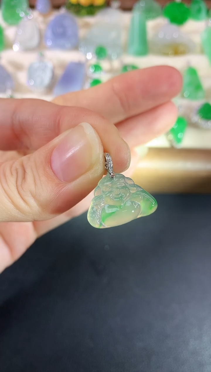 吊坠(不含链)18K金镶嵌翡翠34|1980