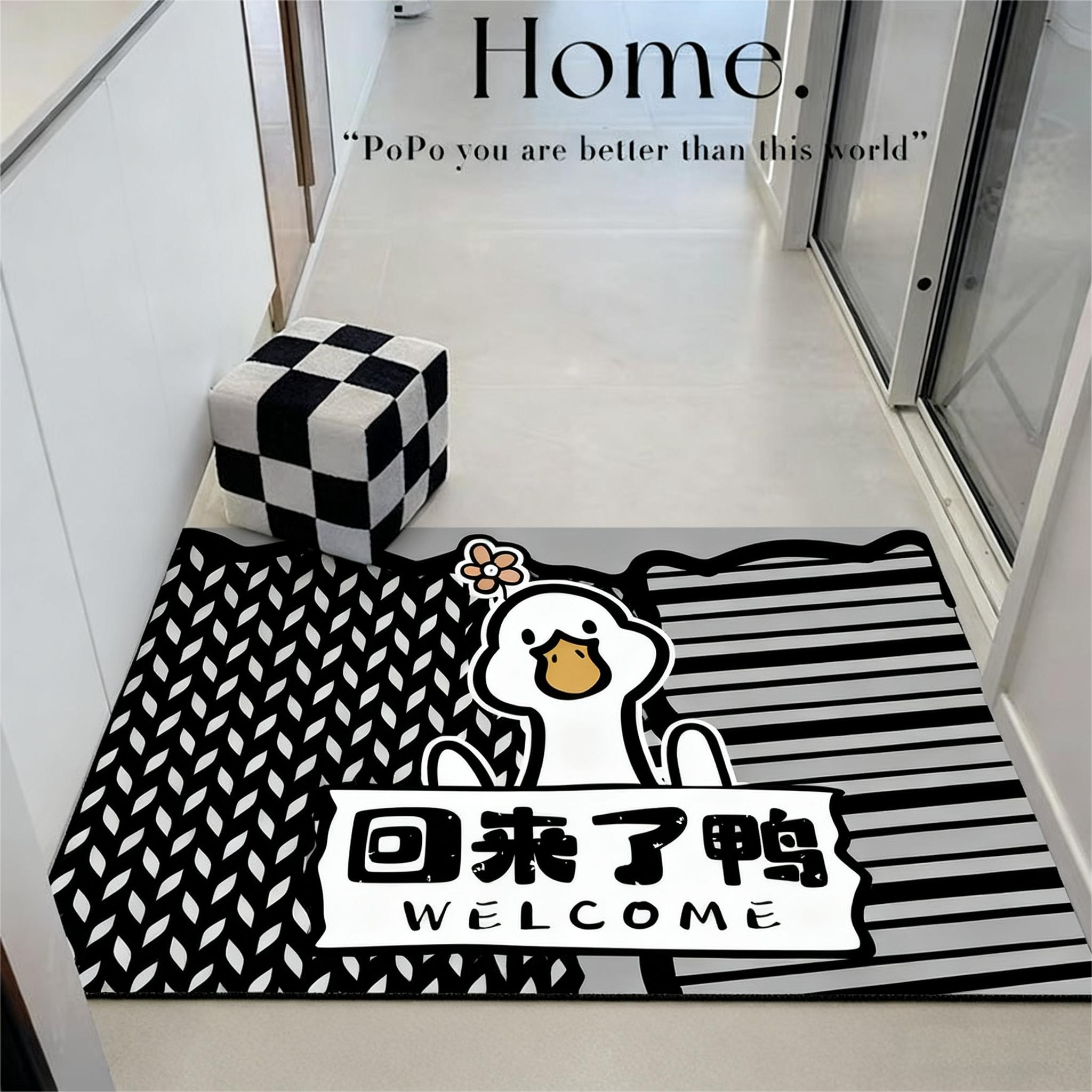 卡通硅藻泥入户门地垫可爱吸水防滑进门脚垫家用玄关门垫防寒地垫