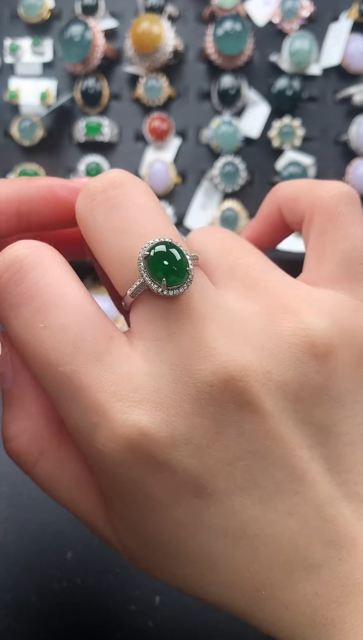 【闪购商品】翡翠戒指银S925镶嵌51241