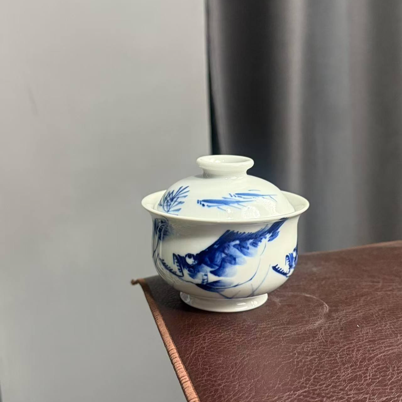 柴窑有瑕疵鳜鱼盖碗150cc