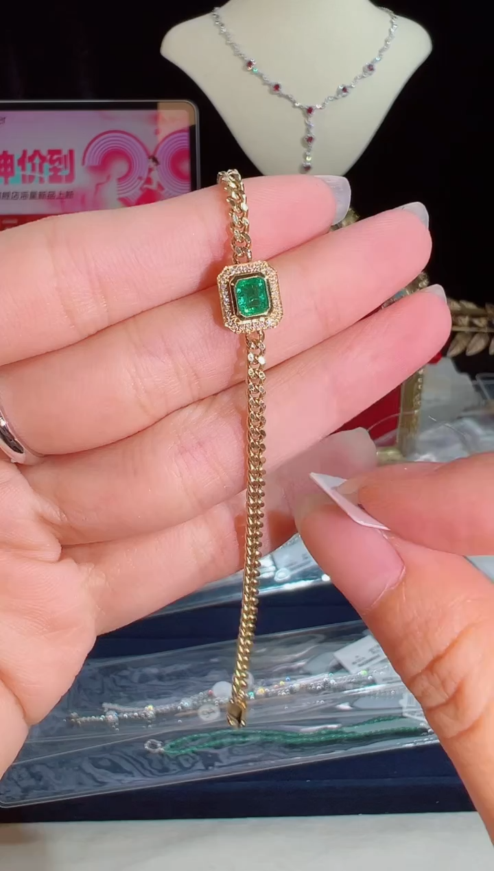 【闪购商品】祖母绿手链18K金镶嵌BB3010#-#108