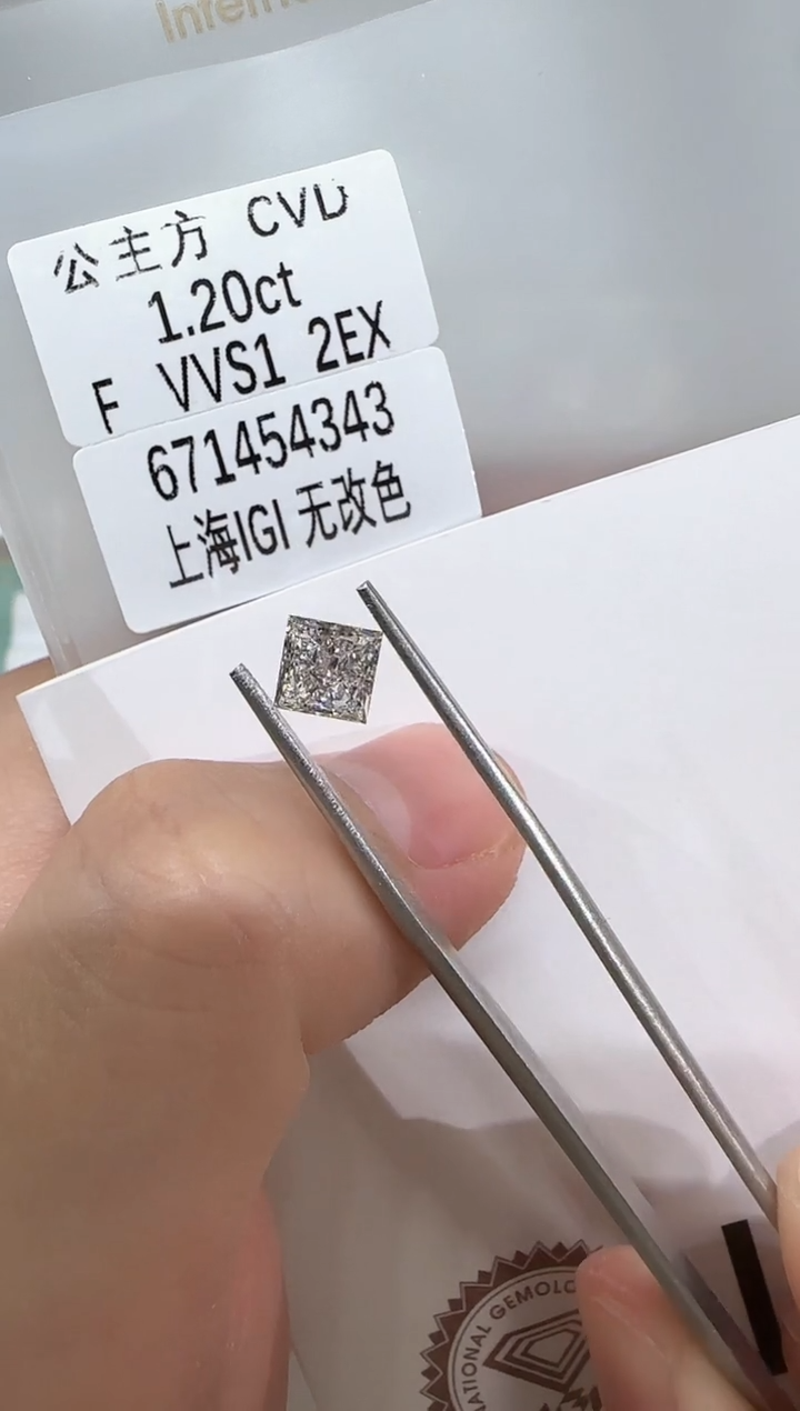 【闪购商品】实验室培育钻石裸石未镶嵌@ 1.2ct 先鉴赏，再定制！