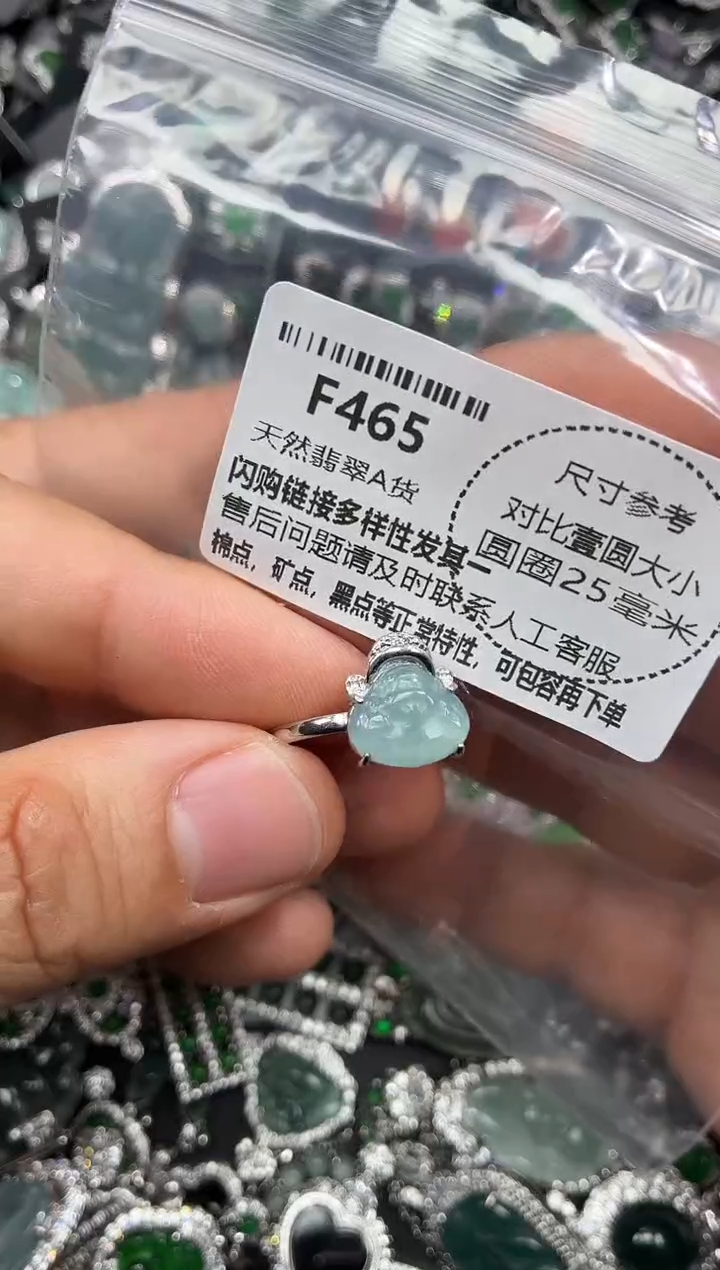 颈饰未镶嵌翡翠F465戒指