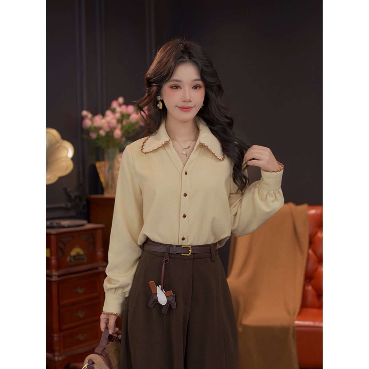 小小复古【崽席】25年秋冬新款简约小众显瘦减龄衬衫#G14675