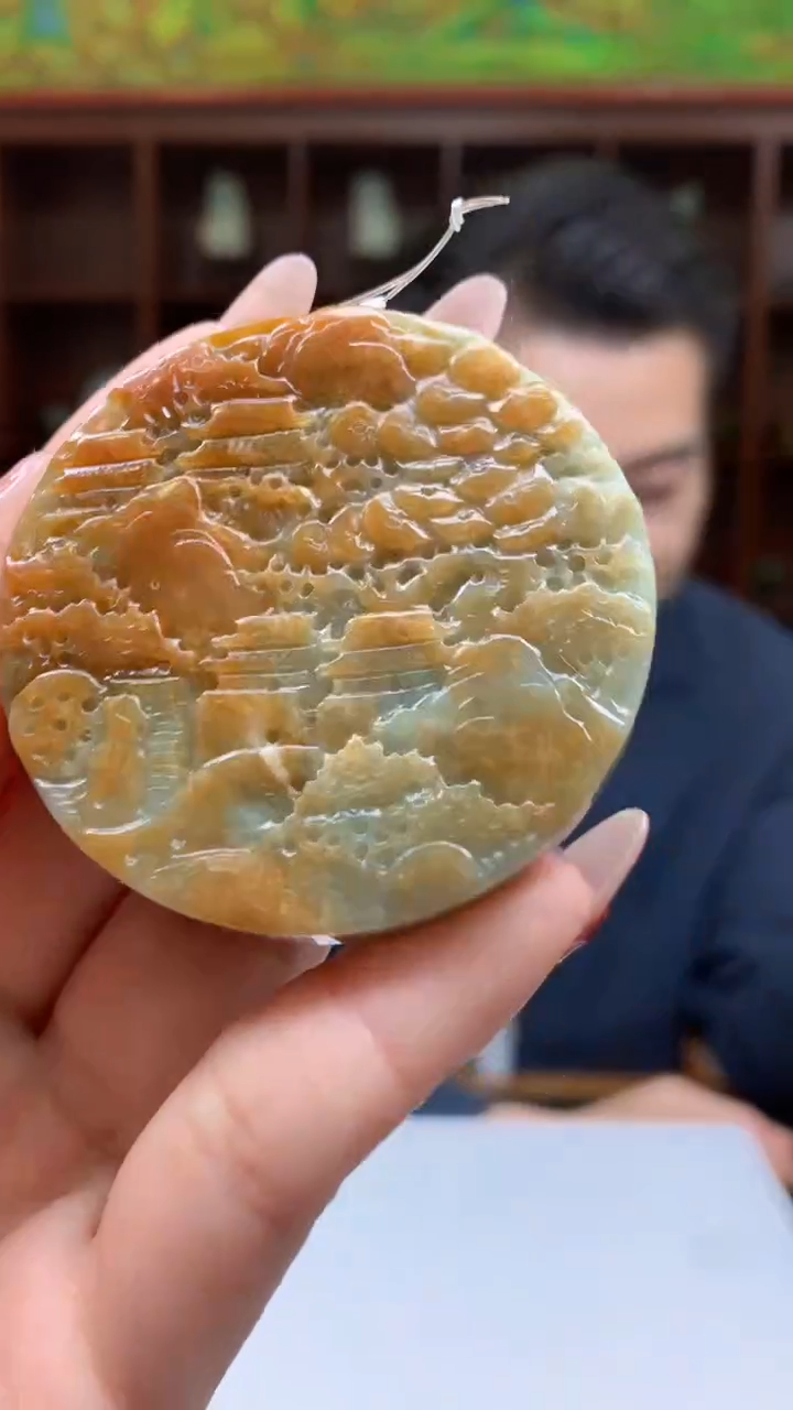 【闪购商品】定制翡翠未镶嵌1049ry-毛货挂件12