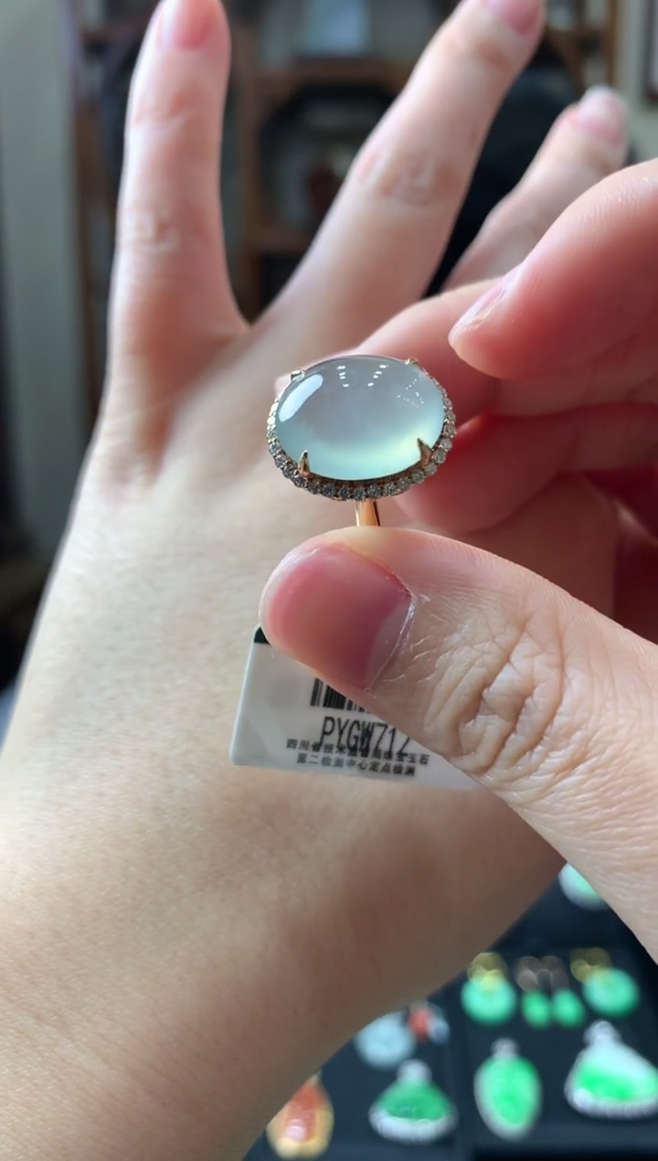 【闪购商品】翡翠戒指18K金镶嵌戒指