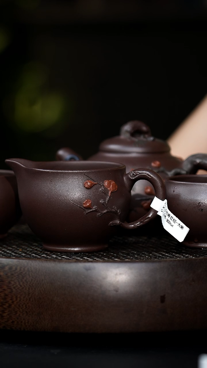 茶壶紫砂我*谁0802早场直播yf松竹梅套组-大彬金砂-300cc