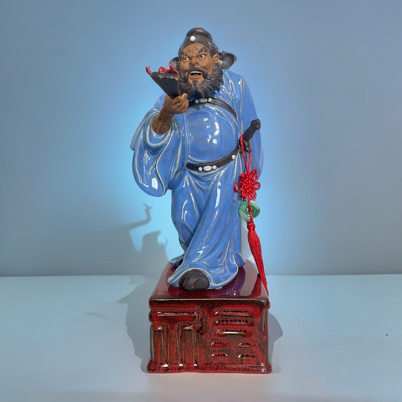 MEITAO/美陶《纪念版引福归堂》石湾公仔特制钟馗博古柜人物摆件