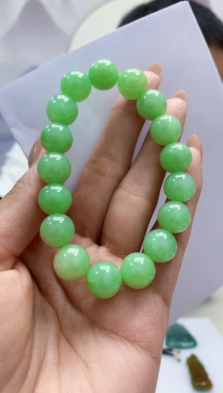 定制翡翠未镶嵌4898MM-毛货手串240