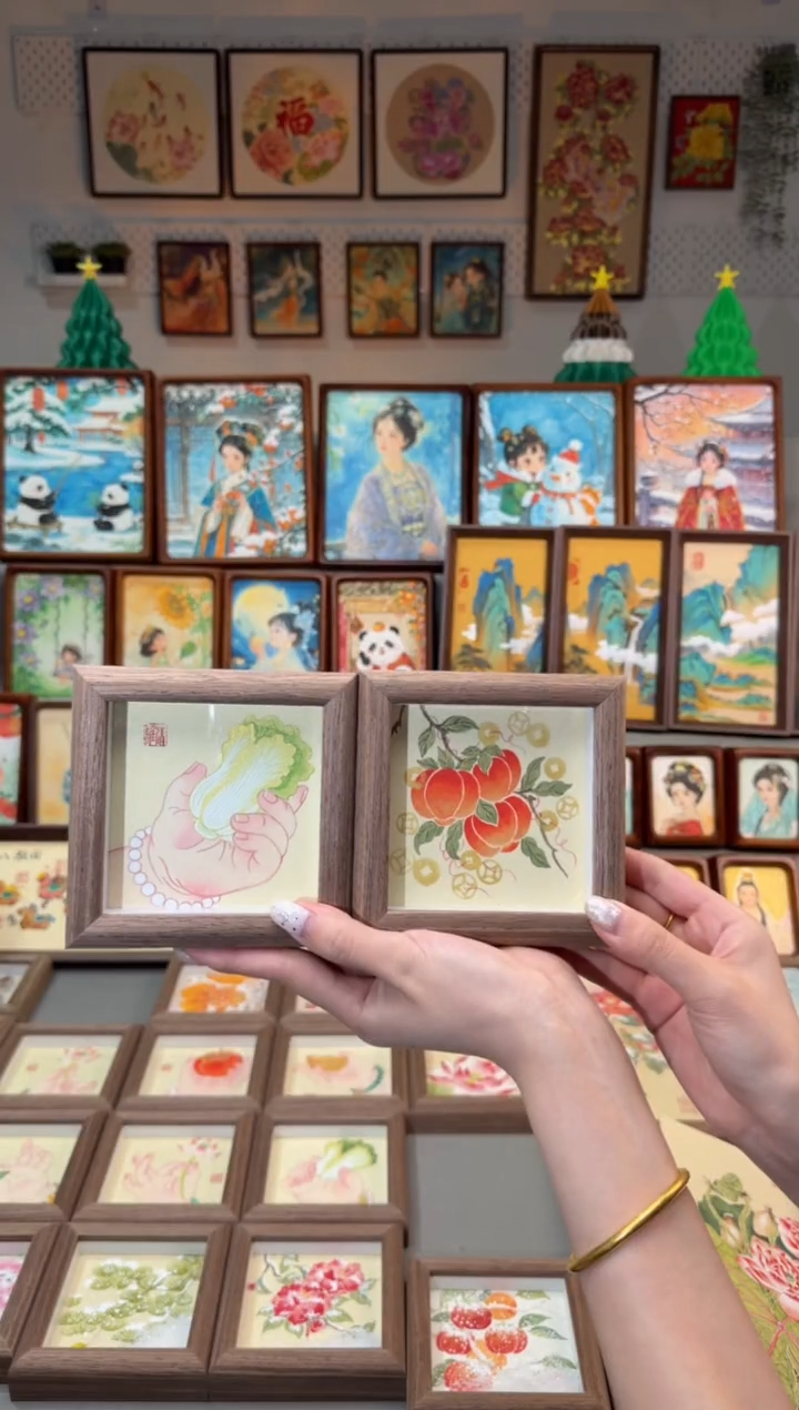 国画楼*羽串串好柿 百财小手 手绘国画12