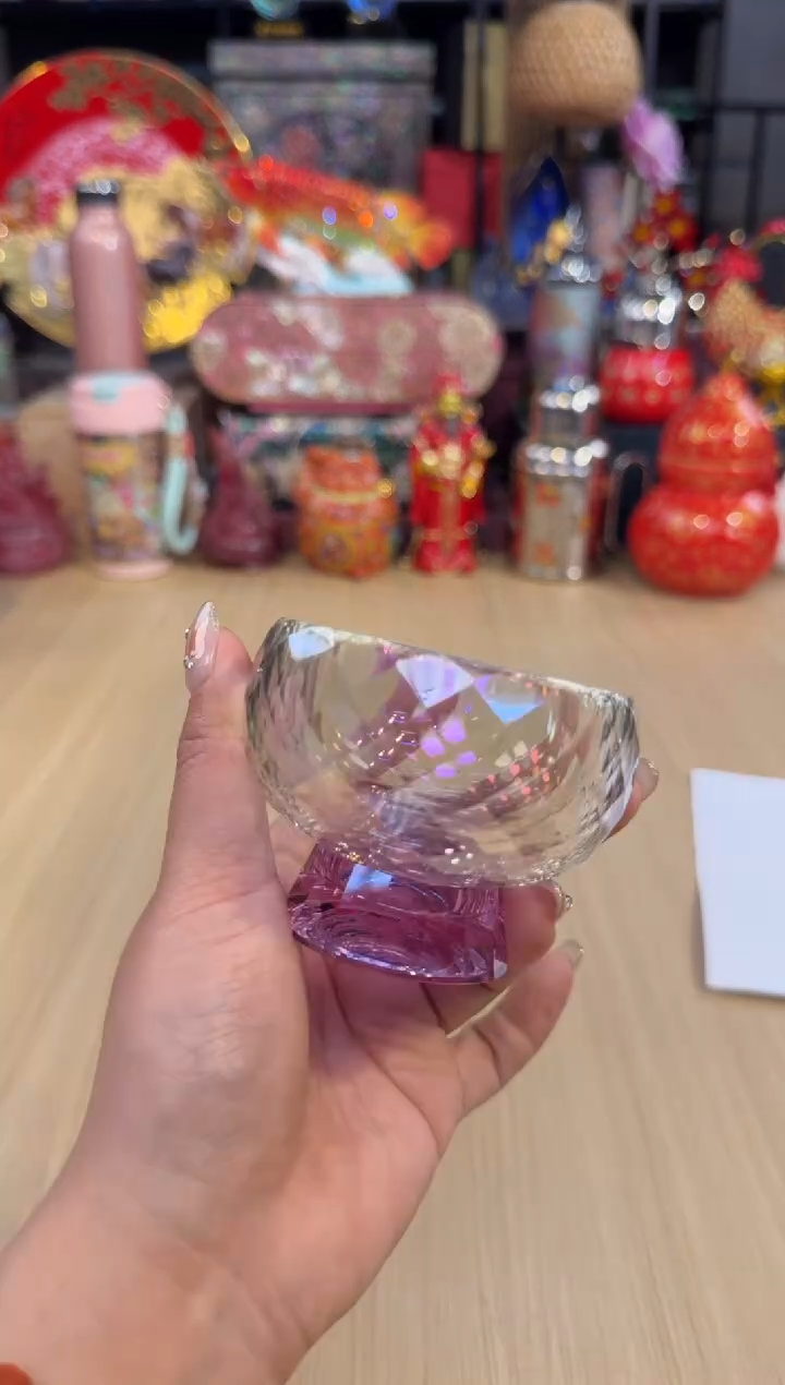138菱曦炫彩水晶茶杯-紫色