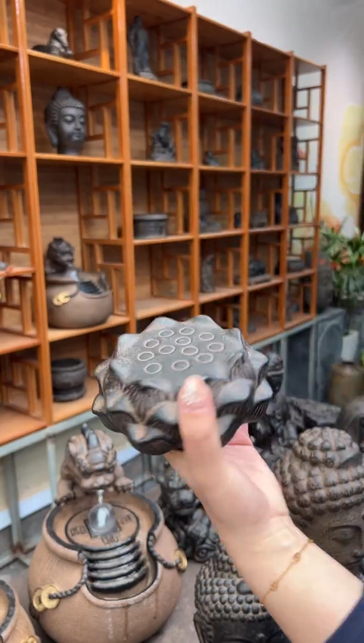 陶土【火山泥】莲蓬实心底座