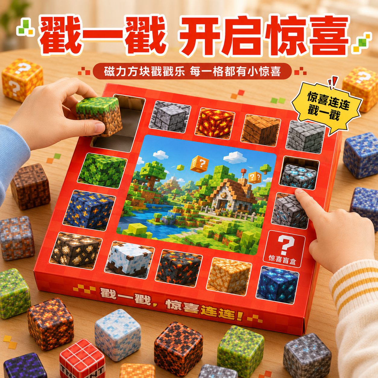 环宇儿童戳戳乐洞洞乐我的世界磁力方块积木男孩女孩玩具生日礼物