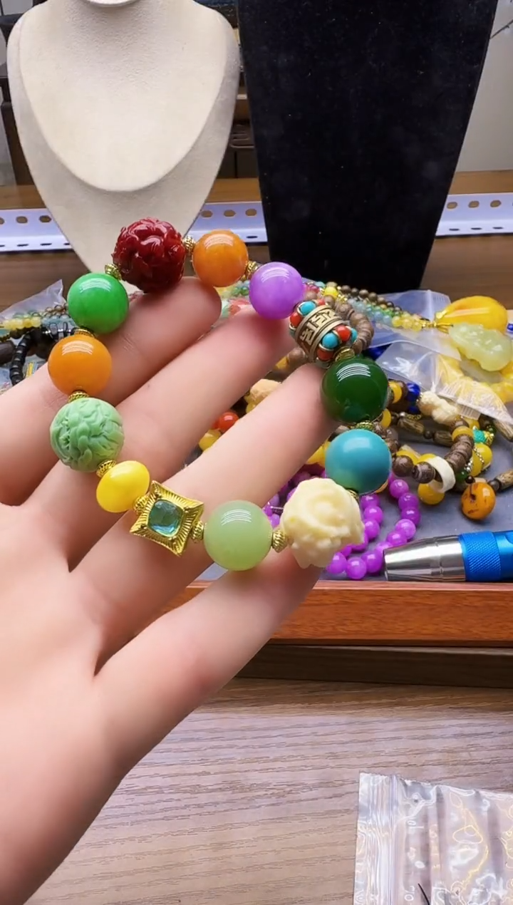 玛瑙/玉髓手链14K金镶嵌S29