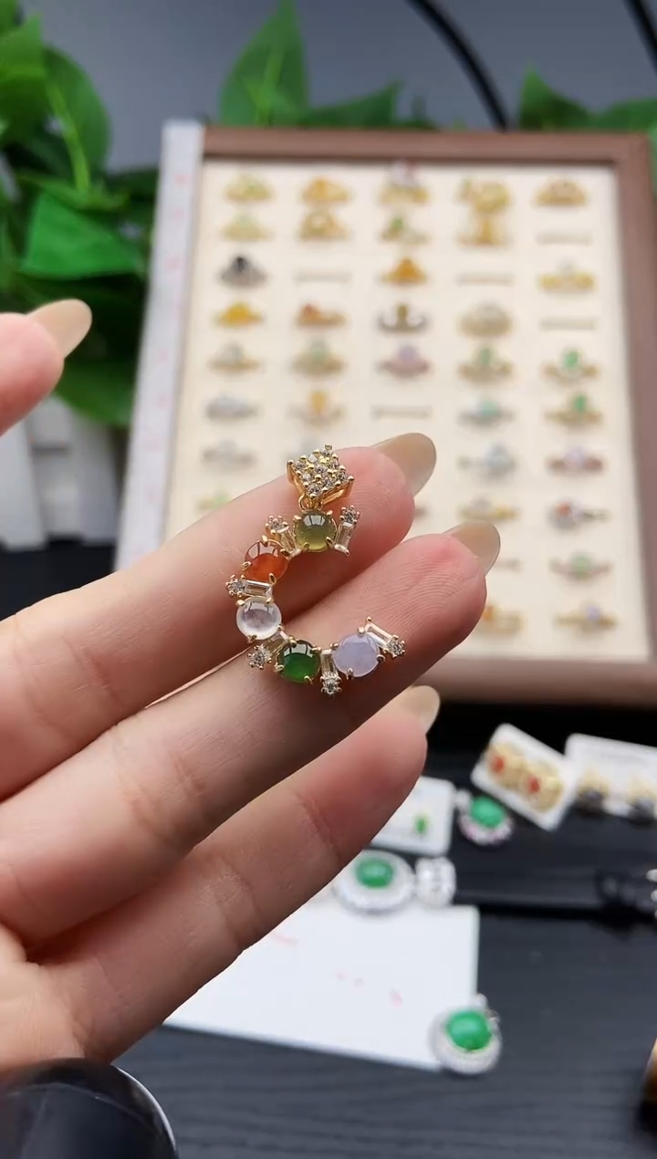 颈饰银S925镶嵌翡翠12