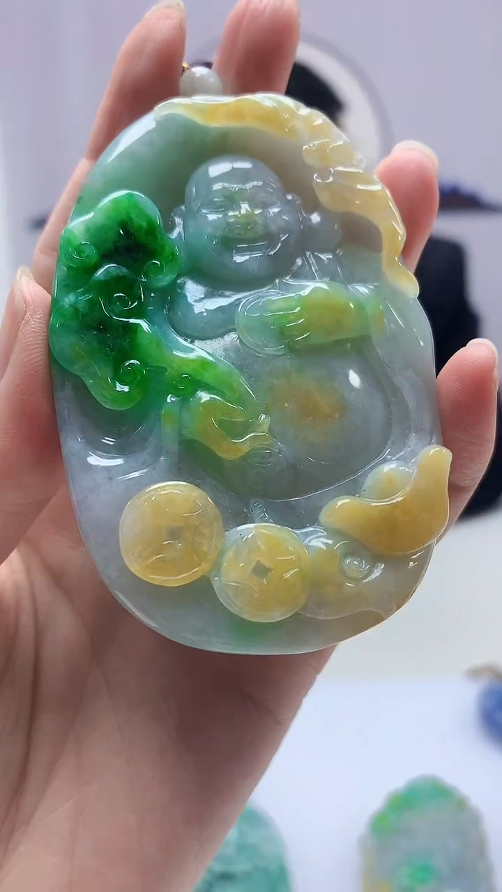 【闪购商品】定制翡翠未镶嵌4969zm-毛货挂件佛公190