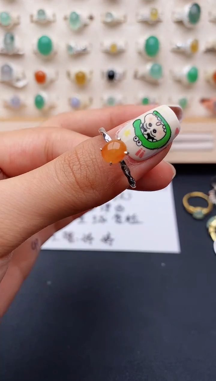 【闪购商品】翡翠戒指银S925镶嵌缅甸翡翠