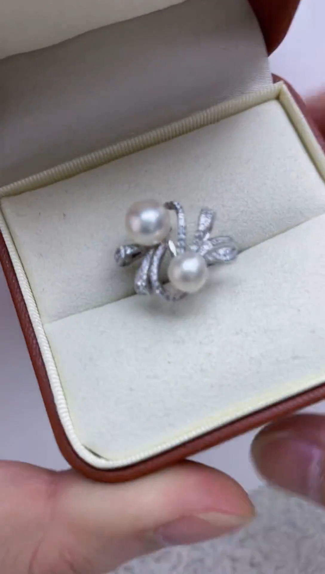 银S925镶嵌戒指海水珍珠  