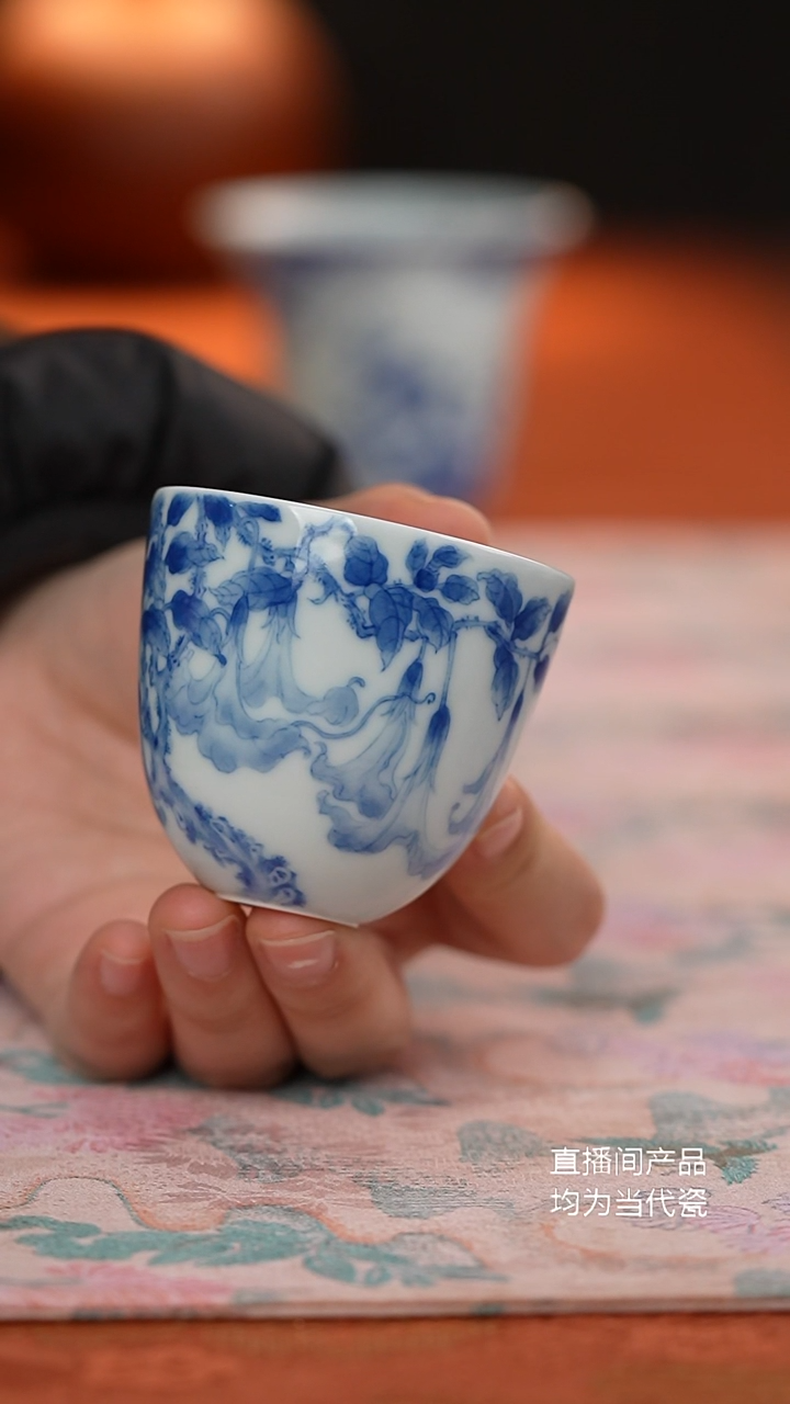 望玉青花曼陀罗杯