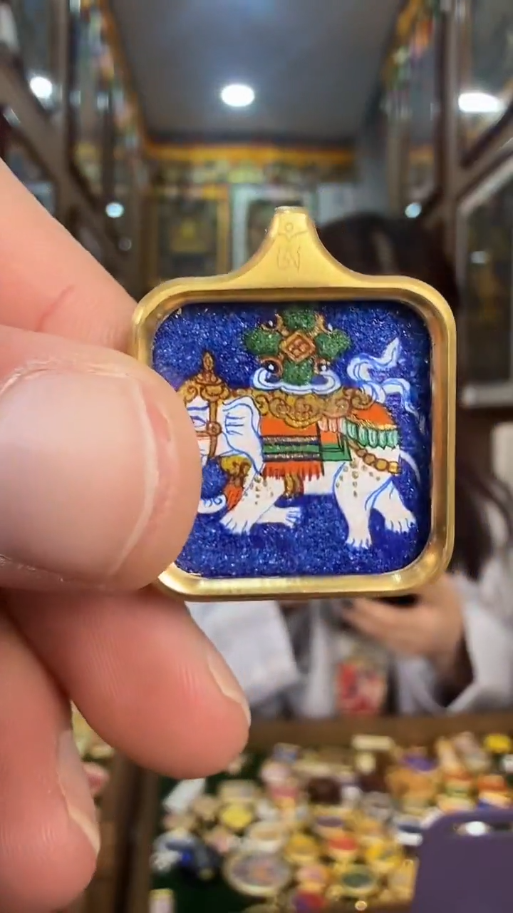 吊坠小象-热贡纯手绘唐卡