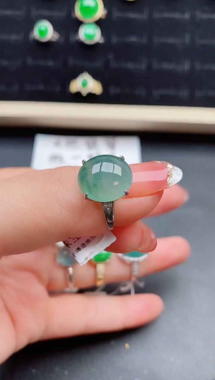 【闪购商品】翡翠戒指银S925镶嵌50850