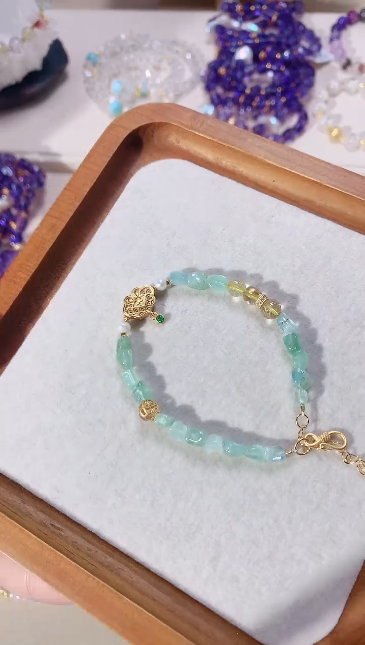 【闪购商品】碧玺手链银S925镶嵌孤品