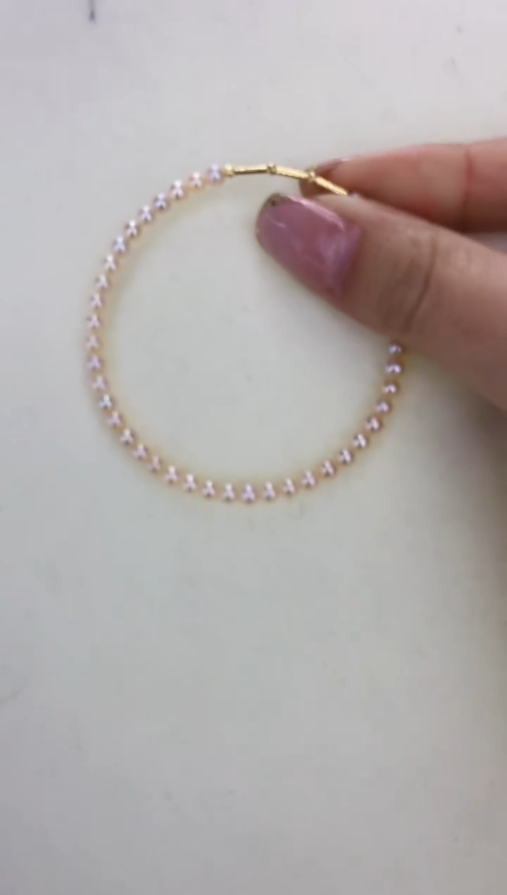 18K金镶嵌DA淡水珍珠中国红手镯3-4MM X083