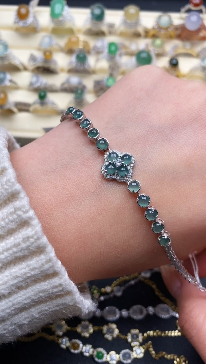 【闪购商品】翡翠戒指银S925镶嵌3333333+9