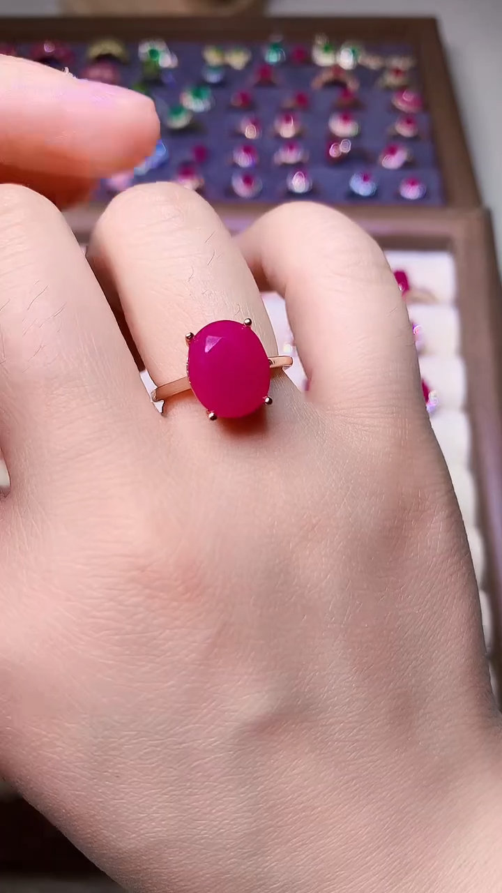 【闪购商品】红宝石戒指银S925镶嵌...