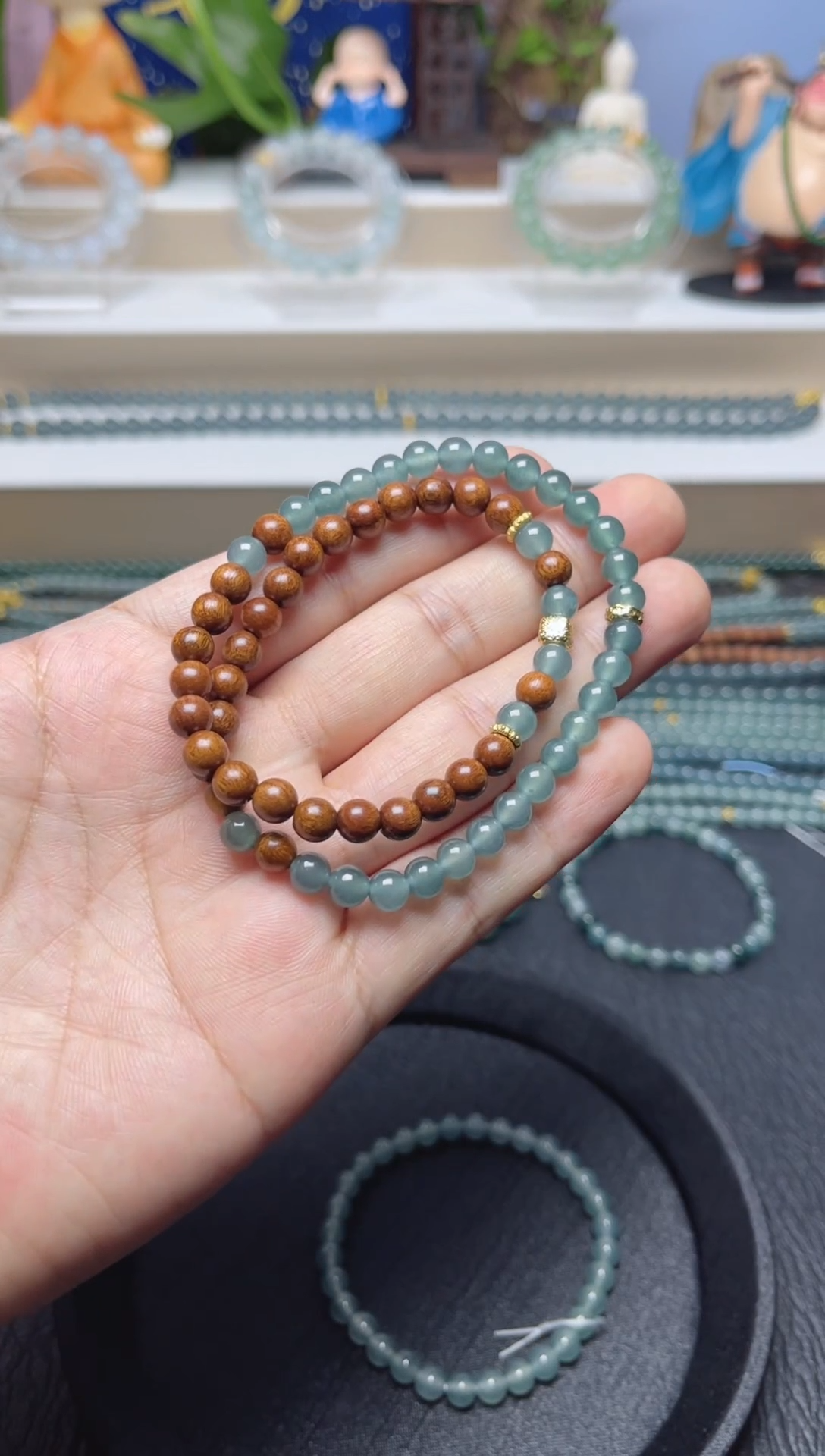 未镶嵌手串翡翠天然危地马拉翡翠手串卡6左右