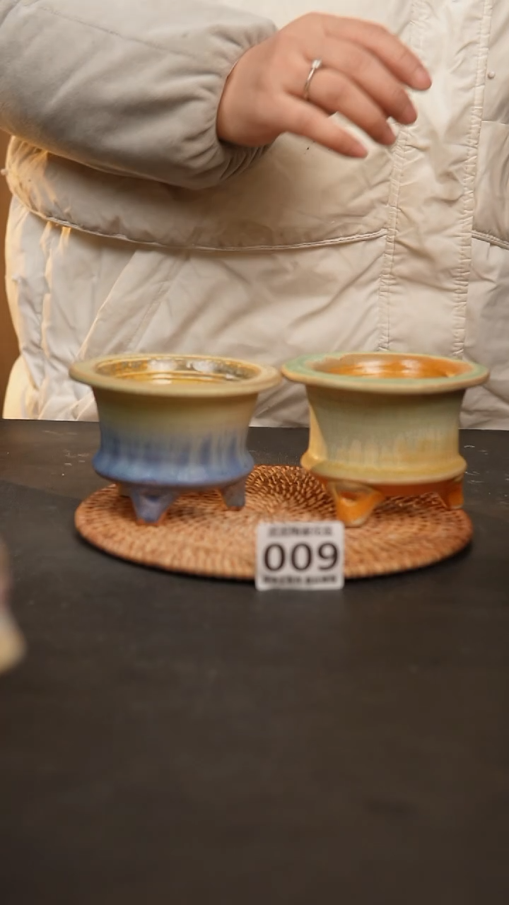 【闪购商品】瓷片009泥泥手工花盆口7-8