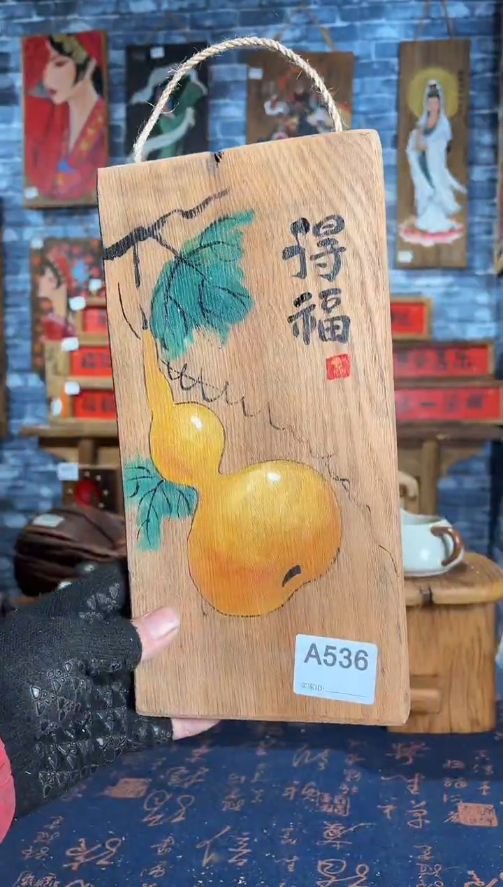 风化老门板丙烯画