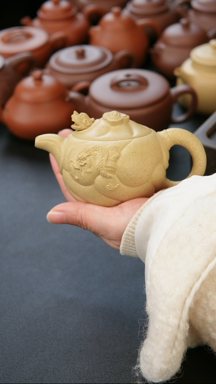 【闪购商品】紫砂茶壶紫砂壶半手本绿鱼化龙
