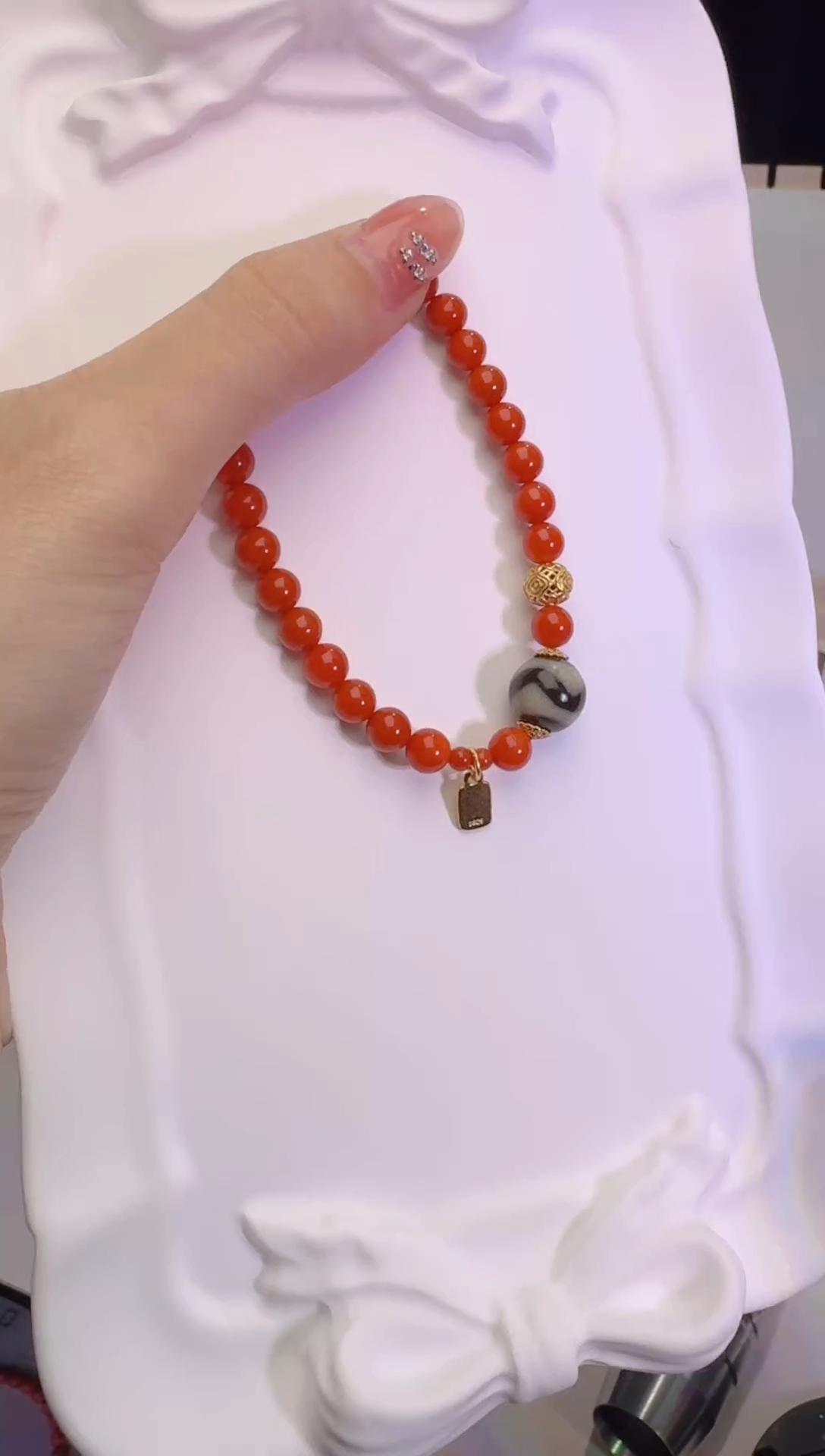 【闪购商品】南红玛瑙手串银S925镶嵌瓦西