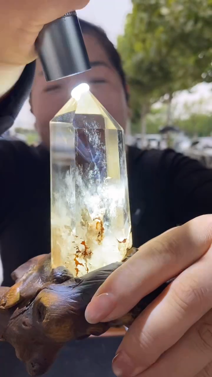 未镶嵌珠宝半成品水晶白水晶柱子D683