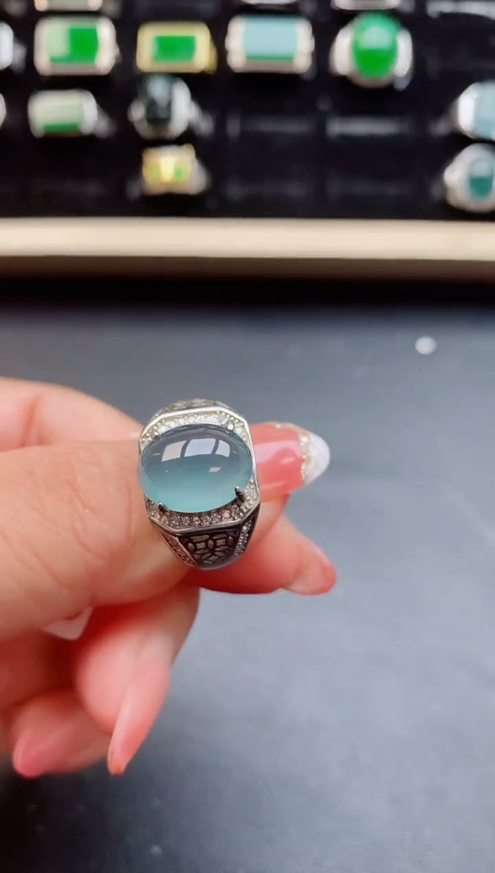 【闪购商品】翡翠戒指银S925镶嵌805500