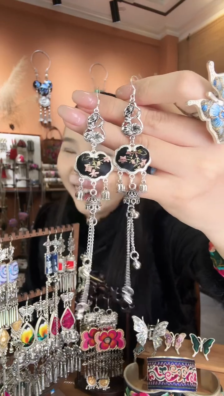 刺绣纯手工民族风耳环