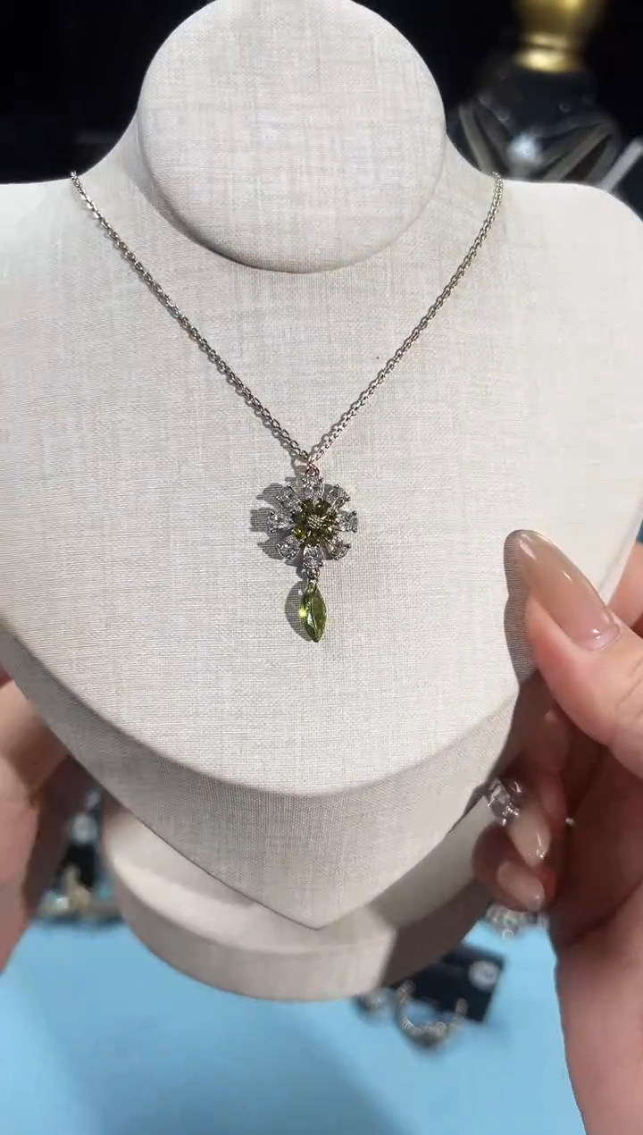 铜合金925银无里里繁花小雏菊项链